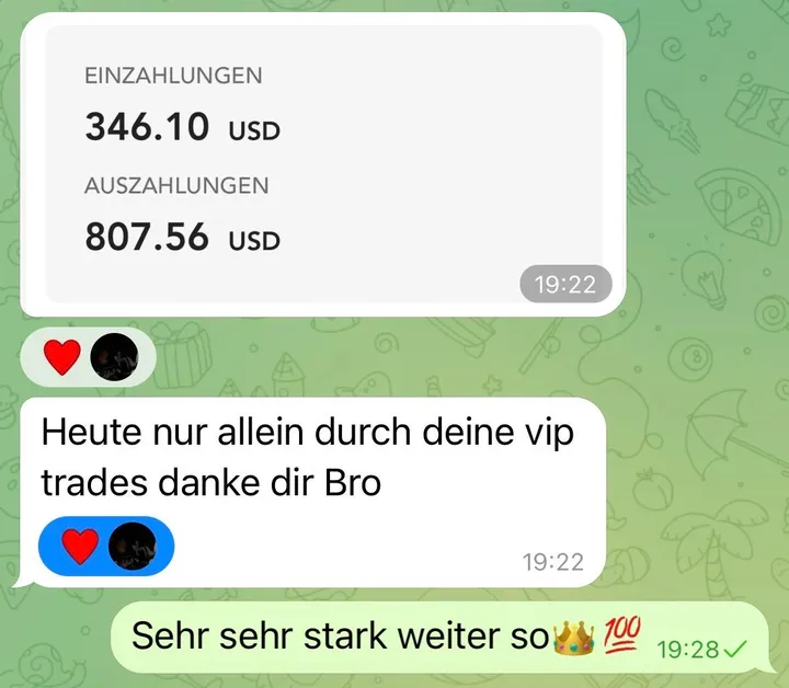 Auszahlung eines Mitglieds: 346 USD eingezahlt, 807 USD ausgezahlt